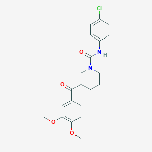 molecular formula C21H23ClN2O4 B6043026 N-(4-chlorophenyl)-3-(3,4-dimethoxybenzoyl)-1-piperidinecarboxamide 