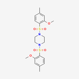 molecular formula C20H26N2O6S2 B604303 1,4-Bis(2-methoxy-4-methylbenzenesulfonyl)piperazine CAS No. 1428153-16-5