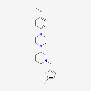 molecular formula C22H31N3OS B6043035 1-(4-methoxyphenyl)-4-{1-[(5-methyl-2-thienyl)methyl]-3-piperidinyl}piperazine 