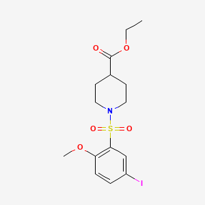 molecular formula C15H20INO5S B604304 Ethyl 1-(5-iodo-2-methoxybenzenesulfonyl)piperidine-4-carboxylate CAS No. 1428151-80-7