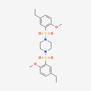 molecular formula C22H30N2O6S2 B604305 1,4-Bis(5-ethyl-2-methoxybenzenesulfonyl)piperazine CAS No. 1428152-05-9