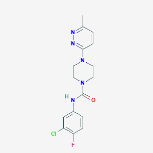 molecular formula C16H17ClFN5O B6043066 N-(3-chloro-4-fluorophenyl)-4-(6-methyl-3-pyridazinyl)-1-piperazinecarboxamide 