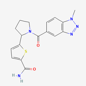molecular formula C17H17N5O2S B6043075 5-{1-[(1-methyl-1H-1,2,3-benzotriazol-5-yl)carbonyl]-2-pyrrolidinyl}-2-thiophenecarboxamide 