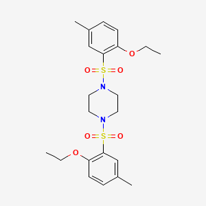 molecular formula C22H30N2O6S2 B604308 1,4-Bis(2-ethoxy-5-methylbenzenesulfonyl)piperazine CAS No. 1428153-19-8