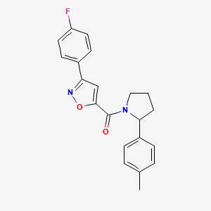 molecular formula C21H19FN2O2 B6043093 3-(4-fluorophenyl)-5-{[2-(4-methylphenyl)-1-pyrrolidinyl]carbonyl}isoxazole 