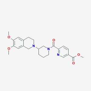 molecular formula C24H29N3O5 B6043097 methyl 6-{[3-(6,7-dimethoxy-3,4-dihydro-2(1H)-isoquinolinyl)-1-piperidinyl]carbonyl}nicotinate 