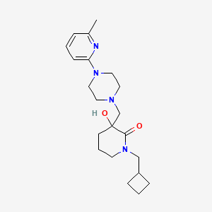 molecular formula C21H32N4O2 B6043124 1-(cyclobutylmethyl)-3-hydroxy-3-{[4-(6-methyl-2-pyridinyl)-1-piperazinyl]methyl}-2-piperidinone 