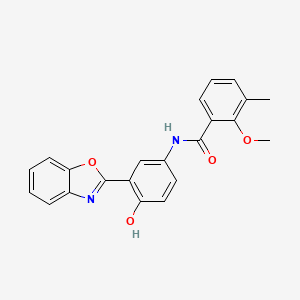 molecular formula C22H18N2O4 B604316 N-[3-(1,3-benzoxazol-2-yl)-4-hydroxyphenyl]-2-methoxy-3-methylbenzamide CAS No. 920442-05-3