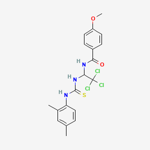 molecular formula C19H20Cl3N3O2S B6043167 4-methoxy-N-[2,2,2-trichloro-1-({[(2,4-dimethylphenyl)amino]carbonothioyl}amino)ethyl]benzamide 