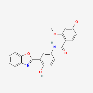 molecular formula C22H18N2O5 B604318 N-[3-(1,3-benzoxazol-2-yl)-4-hydroxyphenyl]-2,4-dimethoxybenzamide CAS No. 920445-15-4