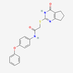 molecular formula C21H19N3O3S B6043182 2-[(4-oxo-4,5,6,7-tetrahydro-3H-cyclopenta[d]pyrimidin-2-yl)thio]-N-(4-phenoxyphenyl)acetamide 