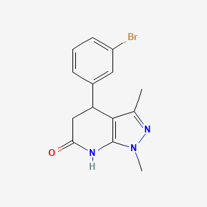 molecular formula C14H14BrN3O B6043189 4-(3-bromophenyl)-1,3-dimethyl-1,4,5,7-tetrahydro-6H-pyrazolo[3,4-b]pyridin-6-one 
