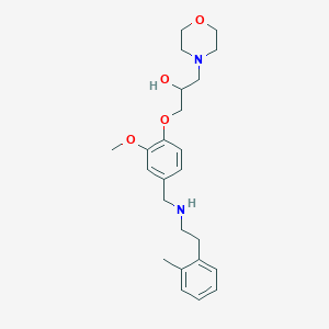 molecular formula C24H34N2O4 B6043192 1-[2-methoxy-4-({[2-(2-methylphenyl)ethyl]amino}methyl)phenoxy]-3-(4-morpholinyl)-2-propanol 