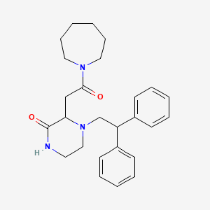 molecular formula C26H33N3O2 B6043201 3-[2-(1-azepanyl)-2-oxoethyl]-4-(2,2-diphenylethyl)-2-piperazinone 