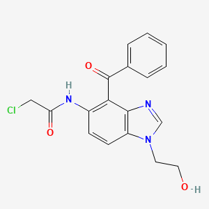 molecular formula C18H16ClN3O3 B6043205 N-[4-benzoyl-1-(2-hydroxyethyl)-1H-benzimidazol-5-yl]-2-chloroacetamide 