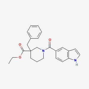 molecular formula C24H26N2O3 B6043207 ethyl 3-benzyl-1-(1H-indol-5-ylcarbonyl)-3-piperidinecarboxylate 