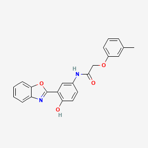 molecular formula C22H18N2O4 B604321 N-[3-(1,3-benzoxazol-2-yl)-4-hydroxyphenyl]-2-(3-methylphenoxy)acetamide CAS No. 921061-87-2
