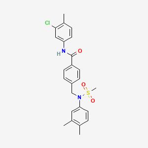 molecular formula C24H25ClN2O3S B6043210 N-(3-chloro-4-methylphenyl)-4-{[(3,4-dimethylphenyl)(methylsulfonyl)amino]methyl}benzamide 