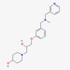 molecular formula C22H31N3O3 B6043212 1-[2-hydroxy-3-(3-{[methyl(3-pyridinylmethyl)amino]methyl}phenoxy)propyl]-4-piperidinol 
