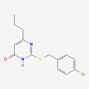 molecular formula C14H15BrN2OS B6043216 2-[(4-bromobenzyl)thio]-6-propyl-4(3H)-pyrimidinone 