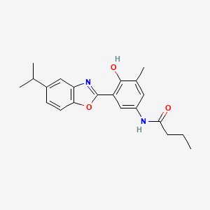 molecular formula C21H24N2O3 B604322 N-[4-hydroxy-3-(5-isopropyl-1,3-benzoxazol-2-yl)-5-methylphenyl]butanamide CAS No. 921098-11-5