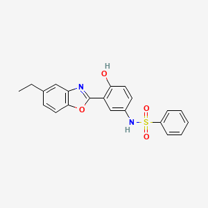 N-[3-(5-ethyl-1,3-benzoxazol-2-yl)-4-hydroxyphenyl]benzenesulfonamide