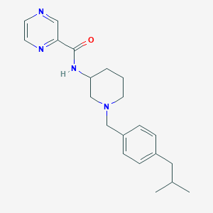 N-[1-[[4-(2-methylpropyl)phenyl]methyl]piperidin-3-yl]pyrazine-2-carboxamide