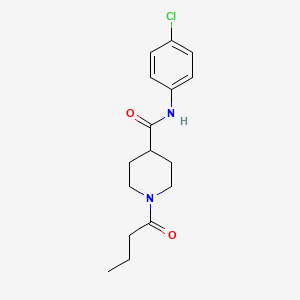 molecular formula C16H21ClN2O2 B6043265 1-butyryl-N-(4-chlorophenyl)-4-piperidinecarboxamide 
