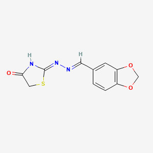 molecular formula C11H9N3O3S B6043269 1,3-benzodioxole-5-carbaldehyde (4-oxo-1,3-thiazolidin-2-ylidene)hydrazone 