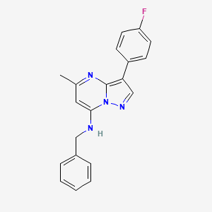 molecular formula C20H17FN4 B6043276 N-benzyl-3-(4-fluorophenyl)-5-methylpyrazolo[1,5-a]pyrimidin-7-amine 