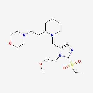 molecular formula C20H36N4O4S B6043282 4-[2-(1-{[2-(ethylsulfonyl)-1-(2-methoxyethyl)-1H-imidazol-5-yl]methyl}-2-piperidinyl)ethyl]morpholine 