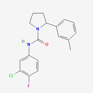 molecular formula C18H18ClFN2O B6043294 N-(3-chloro-4-fluorophenyl)-2-(3-methylphenyl)-1-pyrrolidinecarboxamide 
