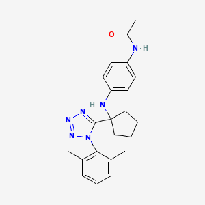 molecular formula C22H26N6O B6043304 N-[4-({1-[1-(2,6-dimethylphenyl)-1H-tetrazol-5-yl]cyclopentyl}amino)phenyl]acetamide 