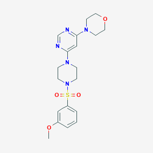 molecular formula C19H25N5O4S B6043332 4-(6-{4-[(3-methoxyphenyl)sulfonyl]-1-piperazinyl}-4-pyrimidinyl)morpholine 