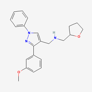 molecular formula C22H25N3O2 B6043339 1-[3-(3-methoxyphenyl)-1-phenyl-1H-pyrazol-4-yl]-N-(tetrahydro-2-furanylmethyl)methanamine 