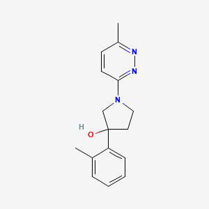 molecular formula C16H19N3O B6043362 3-(2-methylphenyl)-1-(6-methyl-3-pyridazinyl)-3-pyrrolidinol 