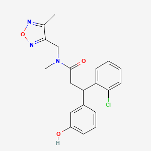 molecular formula C20H20ClN3O3 B6043380 3-(2-chlorophenyl)-3-(3-hydroxyphenyl)-N-methyl-N-[(4-methyl-1,2,5-oxadiazol-3-yl)methyl]propanamide 