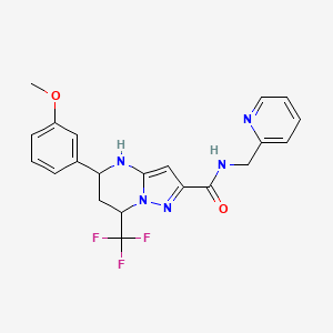 molecular formula C21H20F3N5O2 B6043407 5-(3-methoxyphenyl)-N-(2-pyridinylmethyl)-7-(trifluoromethyl)-4,5,6,7-tetrahydropyrazolo[1,5-a]pyrimidine-2-carboxamide 