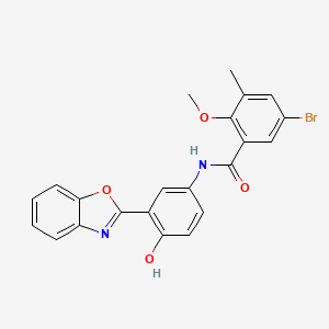 molecular formula C22H17BrN2O4 B604342 N-[3-(1,3-benzoxazol-2-yl)-4-hydroxyphenyl]-5-bromo-2-methoxy-3-methylbenzamide CAS No. 951937-60-3