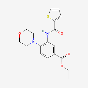 molecular formula C18H20N2O4S B604343 Ethyl 4-(morpholin-4-yl)-3-[(thiophen-2-ylcarbonyl)amino]benzoate CAS No. 1158627-06-5