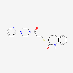 3-({3-oxo-3-[4-(2-pyridinyl)-1-piperazinyl]propyl}thio)-1,3,4,5-tetrahydro-2H-1-benzazepin-2-one