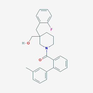 molecular formula C27H28FNO2 B6043515 {3-(2-fluorobenzyl)-1-[(3'-methyl-2-biphenylyl)carbonyl]-3-piperidinyl}methanol 