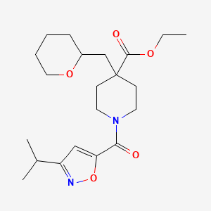 ethyl 1-[(3-isopropyl-5-isoxazolyl)carbonyl]-4-(tetrahydro-2H-pyran-2-ylmethyl)-4-piperidinecarboxylate