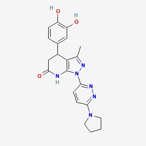 4-(3,4-dihydroxyphenyl)-3-methyl-1-[6-(1-pyrrolidinyl)-3-pyridazinyl]-1,4,5,7-tetrahydro-6H-pyrazolo[3,4-b]pyridin-6-one