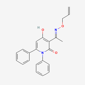 molecular formula C22H20N2O3 B604354 1,6-Diphenyl-3-[1-(prop-2-enoxyamino)ethylidene]pyridine-2,4-dione CAS No. 380634-51-5