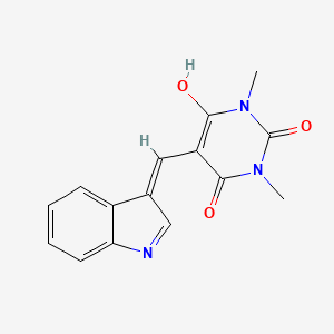 molecular formula C15H13N3O3 B604357 5-(1H-Indol-3-ylmethylene)-1,3-dimethyl-pyrimidine-2,4,6-trione CAS No. 198220-35-8