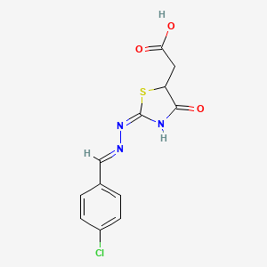 {2-[(4-chlorobenzylidene)hydrazono]-4-oxo-1,3-thiazolidin-5-yl}acetic acid