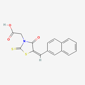 molecular formula C16H11NO3S2 B6043587 [5-(2-naphthylmethylene)-4-oxo-2-thioxo-1,3-thiazolidin-3-yl]acetic acid 