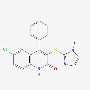 molecular formula C19H14ClN3OS B6043589 6-chloro-3-[(1-methyl-1H-imidazol-2-yl)thio]-4-phenylquinolin-2(1H)-one 