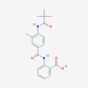molecular formula C20H22N2O4 B6043630 2-({4-[(2,2-dimethylpropanoyl)amino]-3-methylbenzoyl}amino)benzoic acid CAS No. 6081-05-6